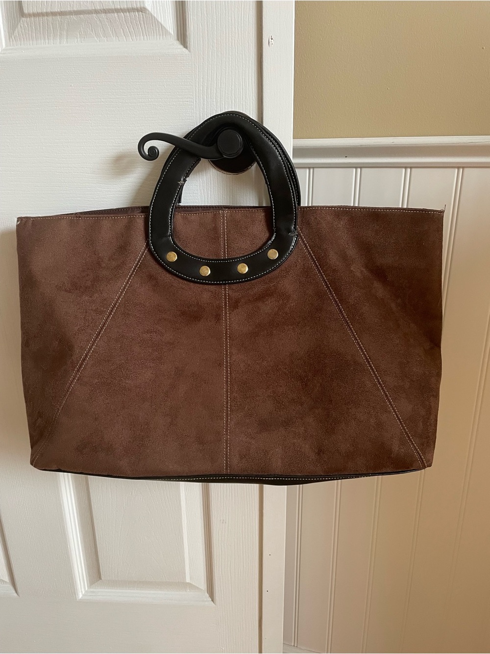Borghese Brown Suede Tote Bag